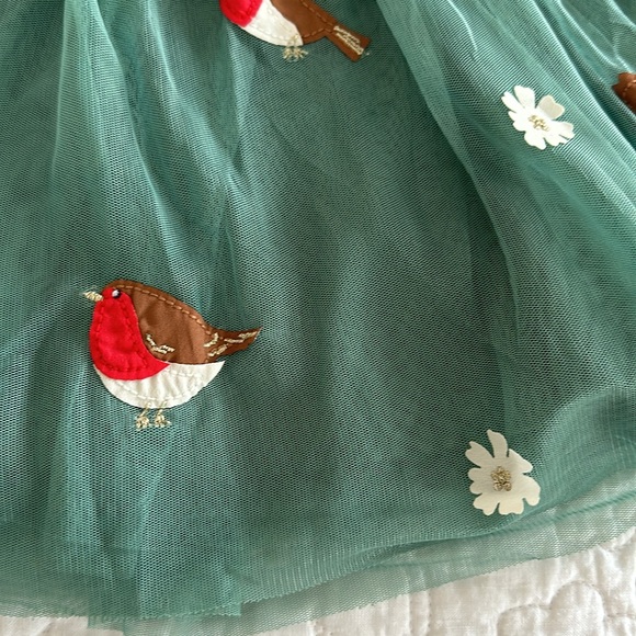 Mini Boden Stunner holiday skirt birds green 7-8 - Picture 4 of 5